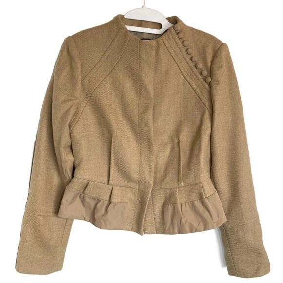 BCBG MaxAzria Snap Up Wool Cropped Jacket Small - Picture 1 of 9